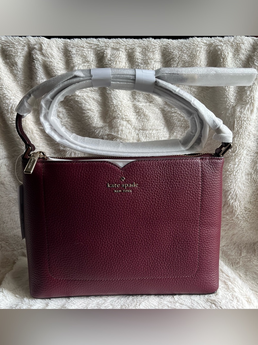 ❤️♠️Kate Spade Harlow Deep Berry Leather Crossbody Handbag♠️ NWT